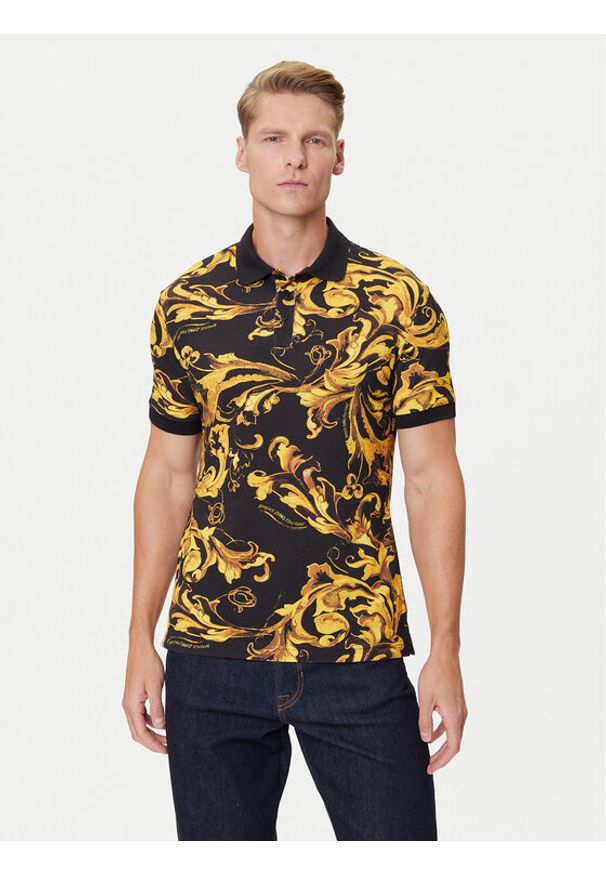 Versace Jeans Couture Polo 79GAG6S0 JS514 Czarny Regular Fit. Typ kołnierza: polo. Kolor: czarny. Materiał: bawełna