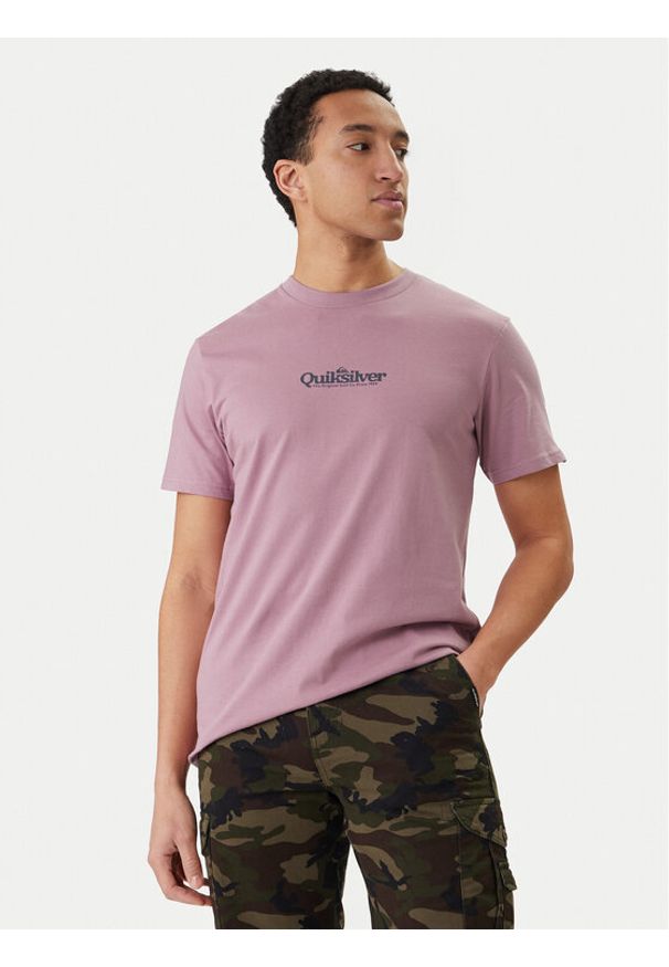 Quiksilver T-Shirt EQYZT08174 Fioletowy Regular Fit. Kolor: fioletowy. Materiał: bawełna