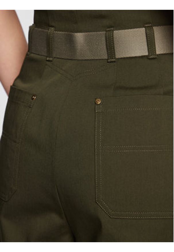 Pinko Spodnie materiałowe Penni 1G189X A054 Zielony Relaxed Fit. Kolor: zielony. Materiał: bawełna, materiał