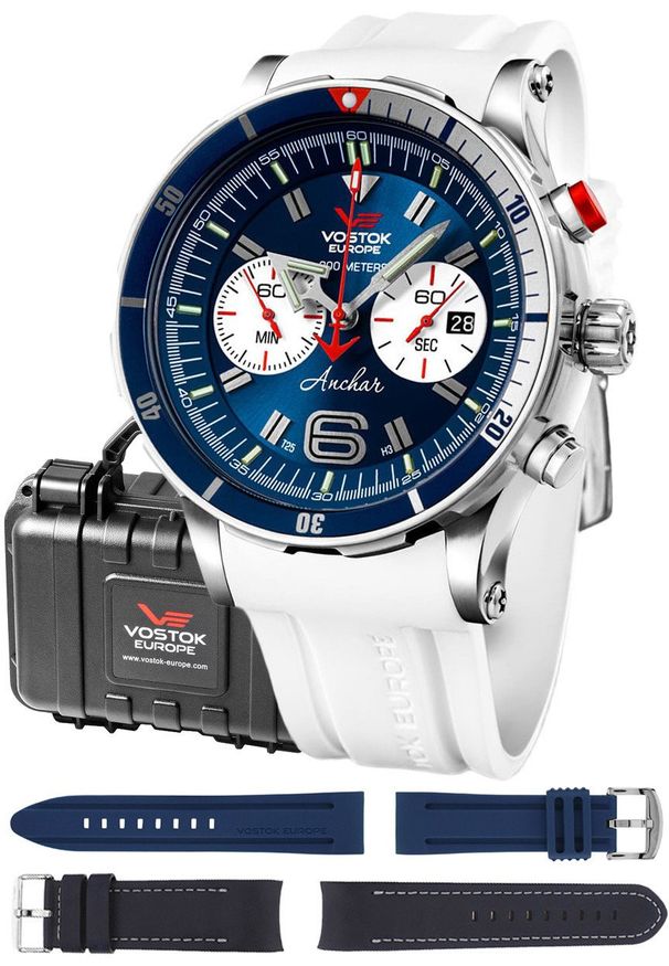 Zegarek męski Vostok Europe 6S21-510A583SW biały. Kolor: biały