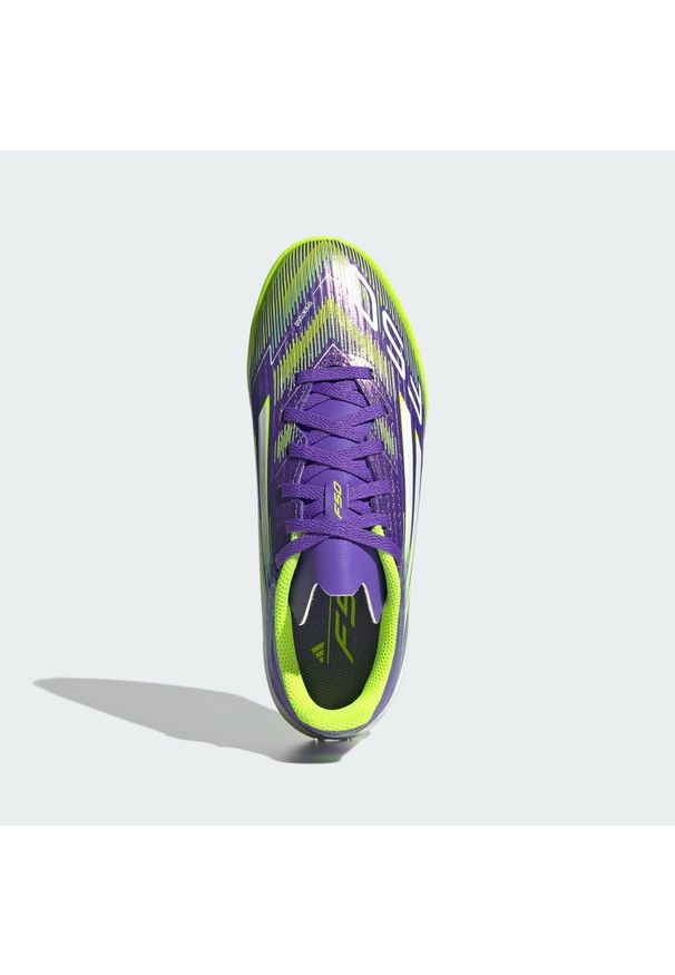 Adidas - Buty F50 League Indoor Kids. Kolor: fioletowy, biały, wielokolorowy, żółty. Sport: piłka nożna