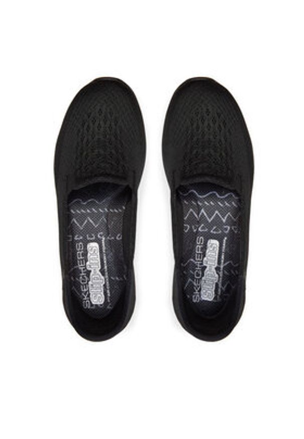 skechers - Skechers Półbuty 158698/BBK Czarny. Kolor: czarny. Materiał: materiał