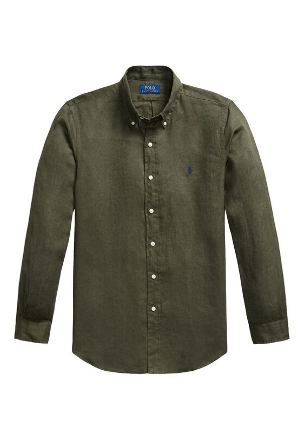 Polo Ralph Lauren Koszula 710966294508 Zielony Regular Fit. Typ kołnierza: polo. Kolor: zielony. Materiał: len