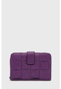 Answear Lab portfel damski kolor fioletowy. Kolor: fioletowy. Materiał: materiał. Wzór: gładki
