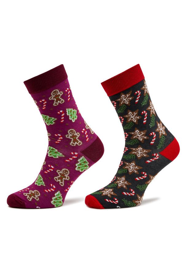 Zestaw 2 par wysokich skarpet męskich Rainbow Socks. Kolor: zielony