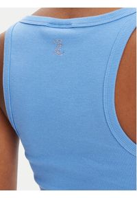 Juicy Couture Top Racer JCWLV125305 Niebieski Slim Fit. Kolor: niebieski. Materiał: bawełna #4