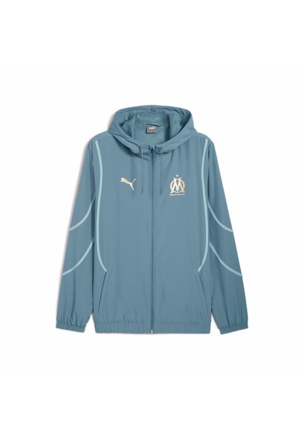 Puma - Kurtka Prematch OM 2024/25. Kolor: niebieski. Sport: piłka nożna