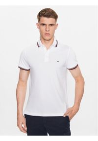 TOMMY HILFIGER - Tommy Hilfiger Polo 1985 MW0MW30750 Biały Slim Fit. Typ kołnierza: polo. Kolor: biały. Materiał: bawełna