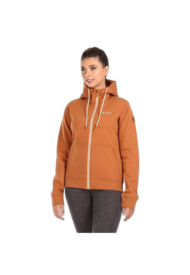 Bluza damska Kilpi Rajana. Kolor: brązowy. Materiał: materiał