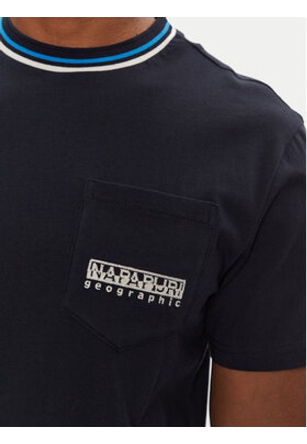 Napapijri T-Shirt S-Murlo NP0A4IEJ1761 Granatowy Regular Fit. Kolor: niebieski. Materiał: bawełna