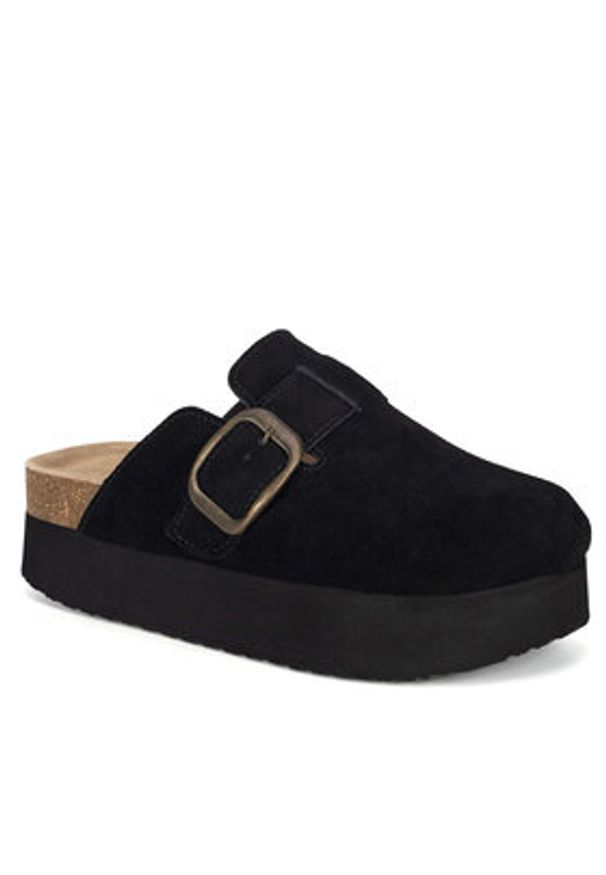 Badura Klapki TS6207-01 Czarny. Kolor: czarny. Materiał: skóra, zamsz