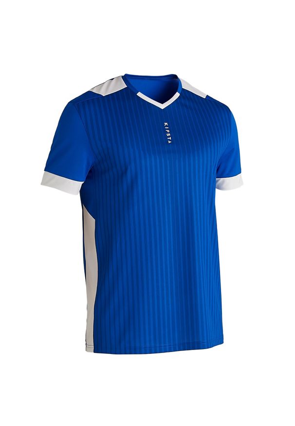 KIPSTA - Koszulka piłkarska dla dorosłych Kipsta F500. Kolor: niebieski, biały, wielokolorowy. Materiał: materiał, poliester. Sport: piłka nożna
