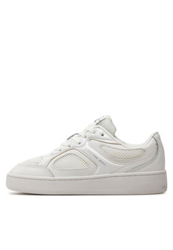 Calvin Klein Jeans Sneakersy Basket Cupsole Low Mix In Met YW0YW01387 Biały. Kolor: biały. Materiał: skóra