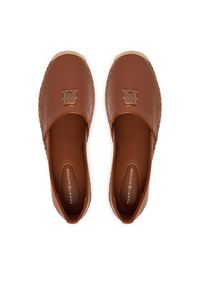 TOMMY HILFIGER - Tommy Hilfiger Espadryle Th Logo Leather Espadrille FW0FW09246 Brązowy. Kolor: brązowy. Materiał: skóra #6