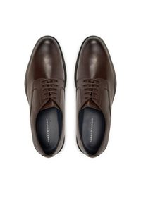 TOMMY HILFIGER - Tommy Hilfiger Półbuty Core Rwb Hilfiger Text Lth Shoe FM0FM05255 Brązowy. Kolor: brązowy. Materiał: skóra #6