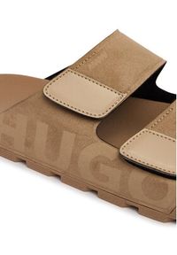 Hugo - HUGO Klapki Evander 50563303 Beżowy. Kolor: beżowy. Materiał: materiał #4