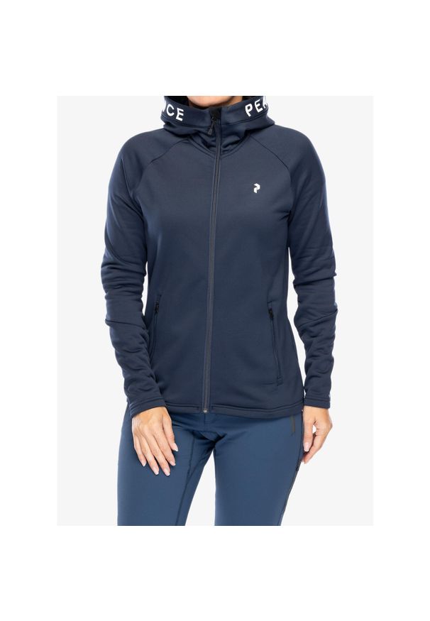 Bluza polarowa damska Peak Performance Rider Zip Hood. Kolor: niebieski. Materiał: polar