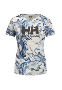 Helly Hansen - T-shirt HELLY HANSEN HH LOGO T-SHIRT ESRA. Kolor: wielokolorowy, niebieski, szary. Materiał: bawełna. Wzór: nadruk. Sezon: lato. Styl: klasyczny, elegancki
