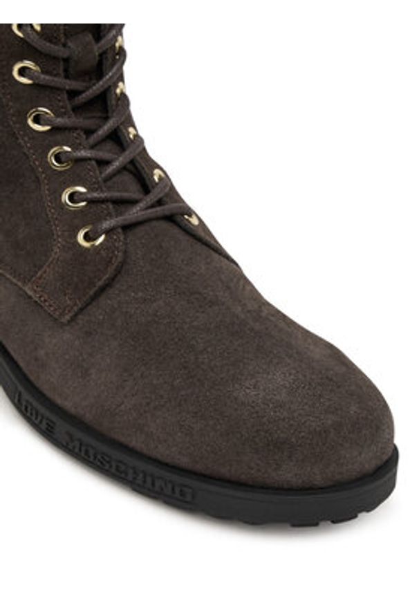 Love Moschino - LOVE MOSCHINO Trzewiki JA24254G0NIG0313 Brązowy. Kolor: brązowy. Materiał: zamsz, skóra