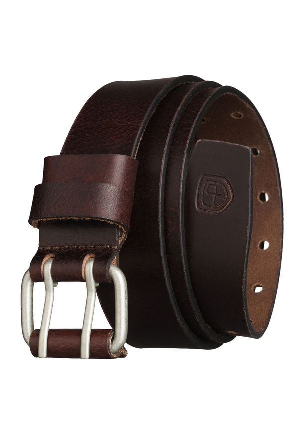 Pasek skórzany w ciemnobrązowym kolorze z klasyczną, srebrną klamrą Peterson PTN LTE-39-DARK BROWN. Kolor: brązowy, srebrny, wielokolorowy. Materiał: skóra. Styl: klasyczny