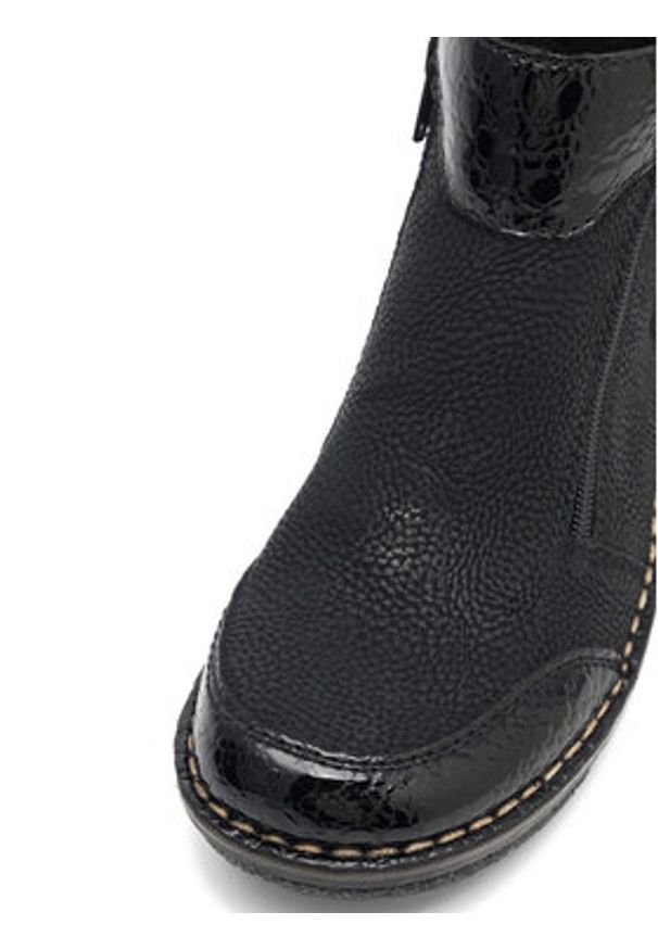 Rieker Botki 73355-00 Czarny. Kolor: czarny. Materiał: skóra