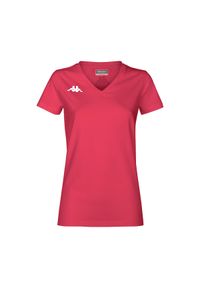 Damski jersey Kappa Brizza. Typ kołnierza: dekolt w kształcie V. Kolor: różowy. Materiał: jersey. Sport: piłka nożna #1