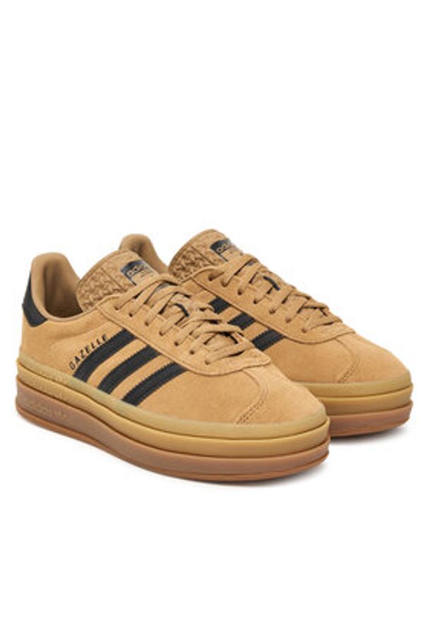 Adidas - adidas Sneakersy Gazelle Bold JQ3582 Beżowy. Kolor: beżowy. Materiał: zamsz, skóra. Model: Adidas Gazelle