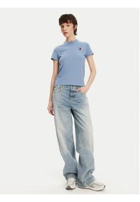 Tommy Jeans T-Shirt DW0DW20153 Niebieski Regular Fit. Kolor: niebieski. Materiał: bawełna