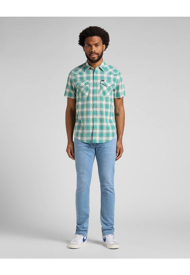 Lee - LEE SS WESTERN SHIRT MĘSKA KOSZULA TEAL WASH L66OOBUB 112145388