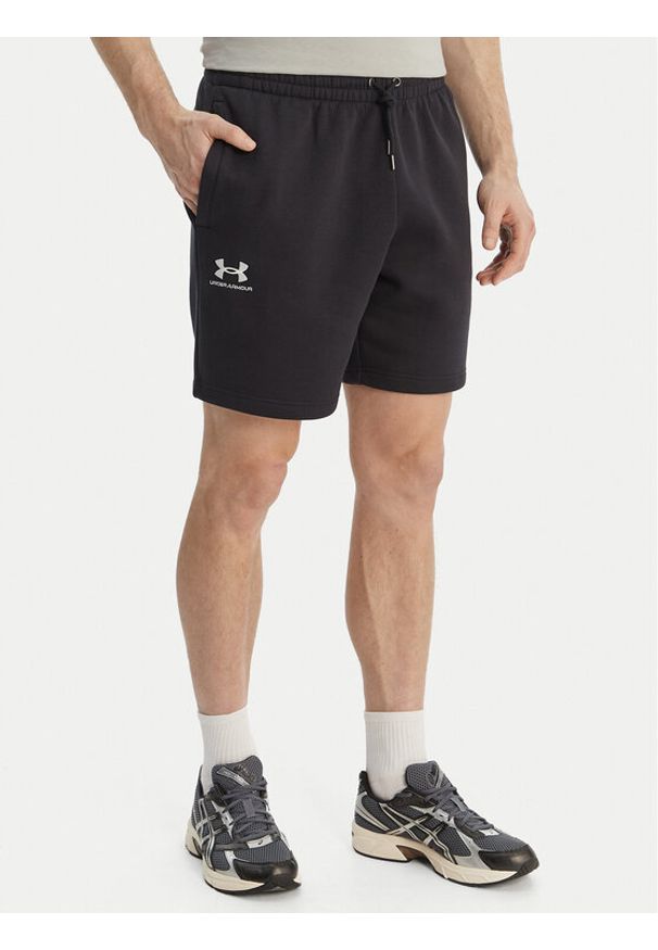Under Armour Szorty sportowe UA Icon Fleece 1380377 Czarny Regular Fit. Kolor: czarny. Materiał: bawełna. Styl: sportowy