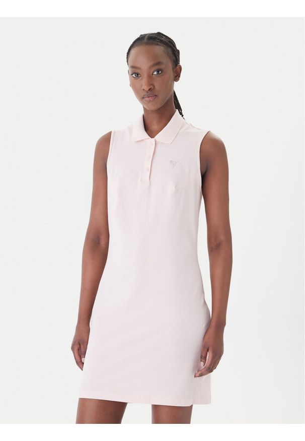 Guess Sukienka codzienna V6GK09 K3152 Różowy Regular Fit. Okazja: na co dzień. Kolor: różowy. Typ sukienki: proste. Styl: casual