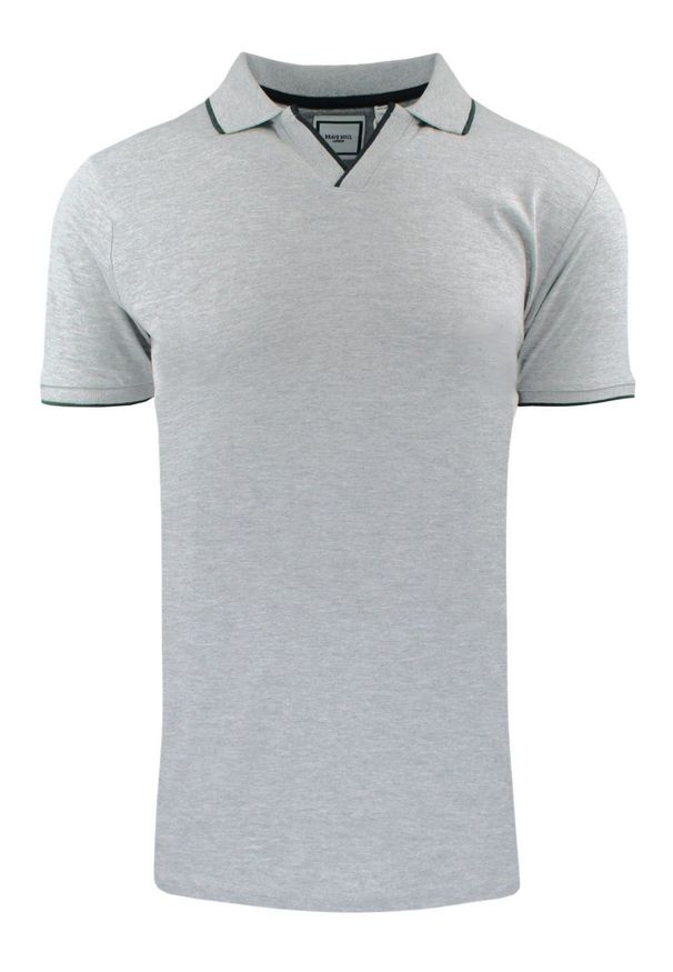 Oryginalna Koszulka Polo - Brave Soul - Popielata. Okazja: na co dzień. Typ kołnierza: polo. Kolor: szary. Materiał: bawełna, wiskoza. Styl: casual