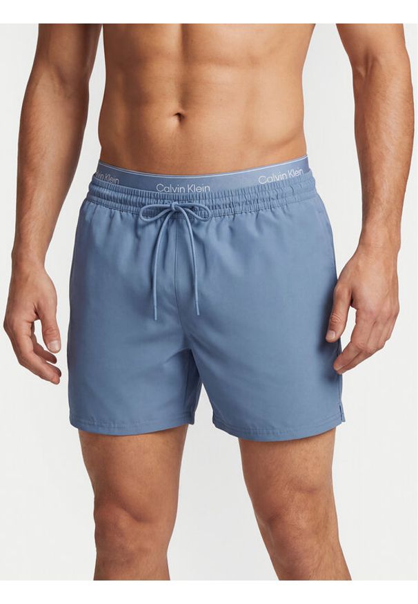 Calvin Klein Swimwear Szorty kąpielowe LV00N61024 Niebieski Regular Fit. Kolor: niebieski. Materiał: syntetyk