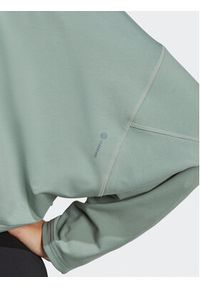 Adidas - adidas Bluza Yoga Studio Crop Sweatshirt HR5086 Zielony Loose Fit. Kolor: zielony. Materiał: syntetyk #2