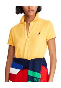 Ralph Lauren - RALPH LAUREN - Koszulka Polo Slim Fit. Typ kołnierza: polo. Kolor: żółty. Materiał: bawełna, materiał. Wzór: aplikacja, haft #6