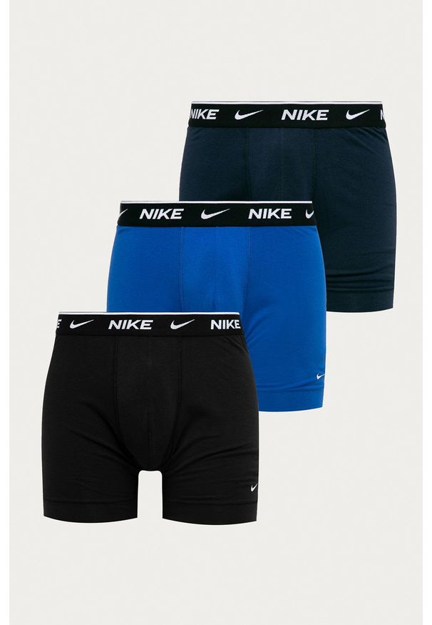 Nike bokserki (3-pack) męskie kolor granatowy. Kolor: niebieski. Materiał: tkanina, skóra, włókno