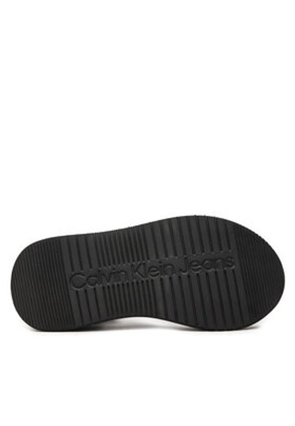 Calvin Klein Jeans Sandały Sandal Velcro Webbing In Mtl YW0YW01480 Czarny. Kolor: czarny. Materiał: materiał