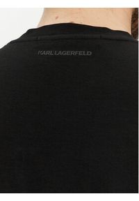 Karl Lagerfeld - KARL LAGERFELD T-Shirt 755080 542221 Czarny Regular Fit. Typ kołnierza: dekolt w karo. Kolor: czarny. Materiał: bawełna