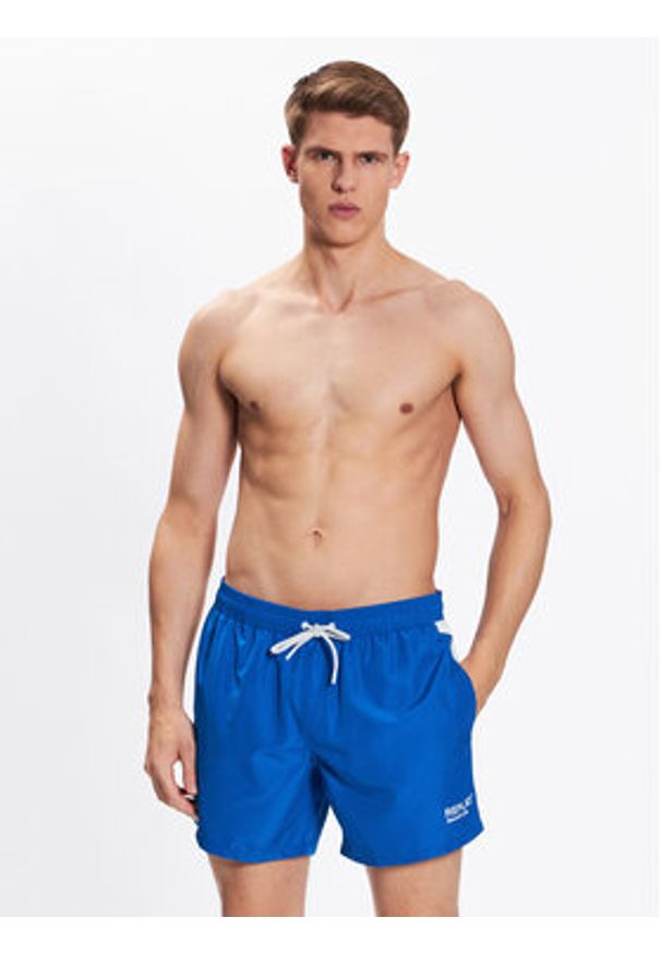 Replay Szorty kąpielowe LM1128.000.82972R Niebieski Regular Fit. Kolor: niebieski. Materiał: syntetyk