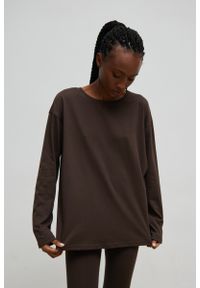 Marsala - Klasyczny longsleeve w kolorze MAHOGANY BROWN - ONYX-M/L. Okazja: na co dzień. Materiał: jeans, bawełna. Długość rękawa: długi rękaw. Długość: długie. Wzór: gładki. Styl: klasyczny