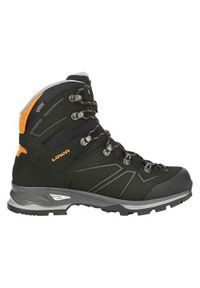 Buty trekkingowe męskie Lowa Baldo Gtx. Wysokość cholewki: za kostkę. Kolor: czarny, pomarańczowy, wielokolorowy. Materiał: zamsz, tkanina, materiał. Szerokość cholewki: normalna. Sport: turystyka piesza