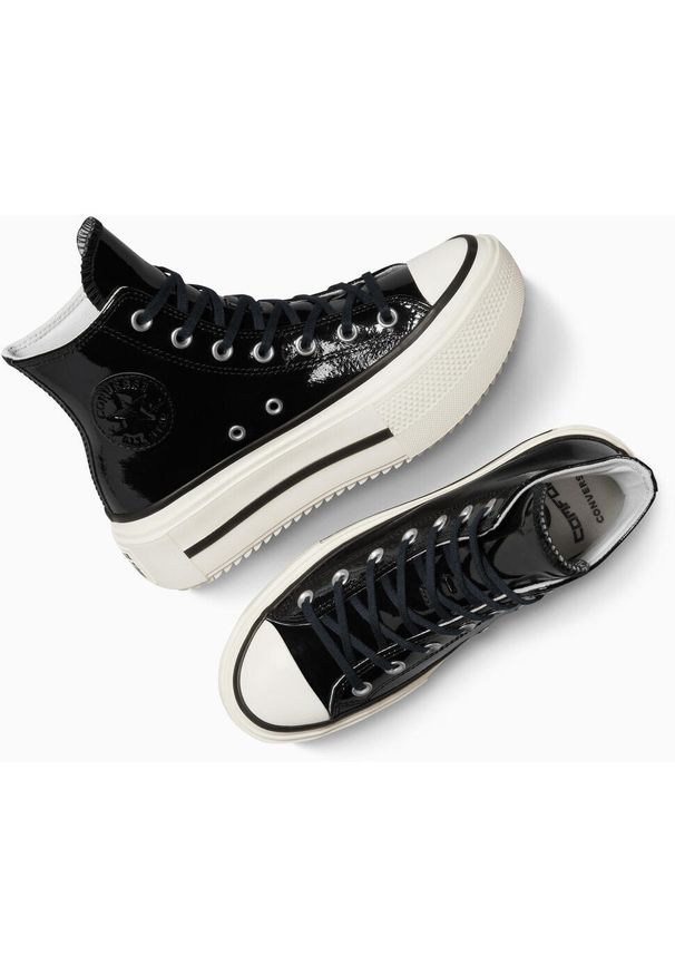 Adidasy Converse Chuck Taylor All Star Lift Double Stack, Dla obu płci. Kolor: czarny. Materiał: skóra ekologiczna, materiał. Model: Converse All Star