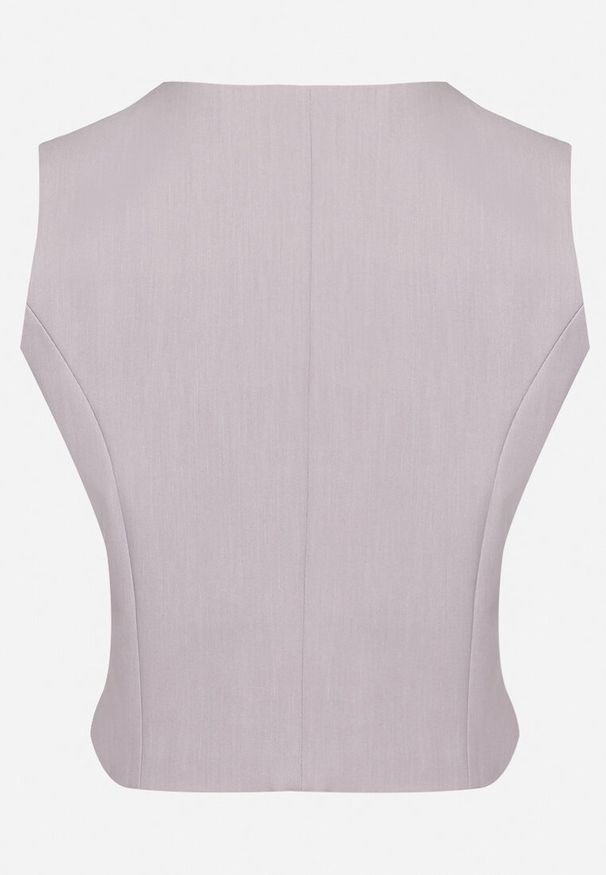 Born2be - Szara Kamizelka Garniturowa z Imitacją Kieszonek Mawelin. Kolor: szary