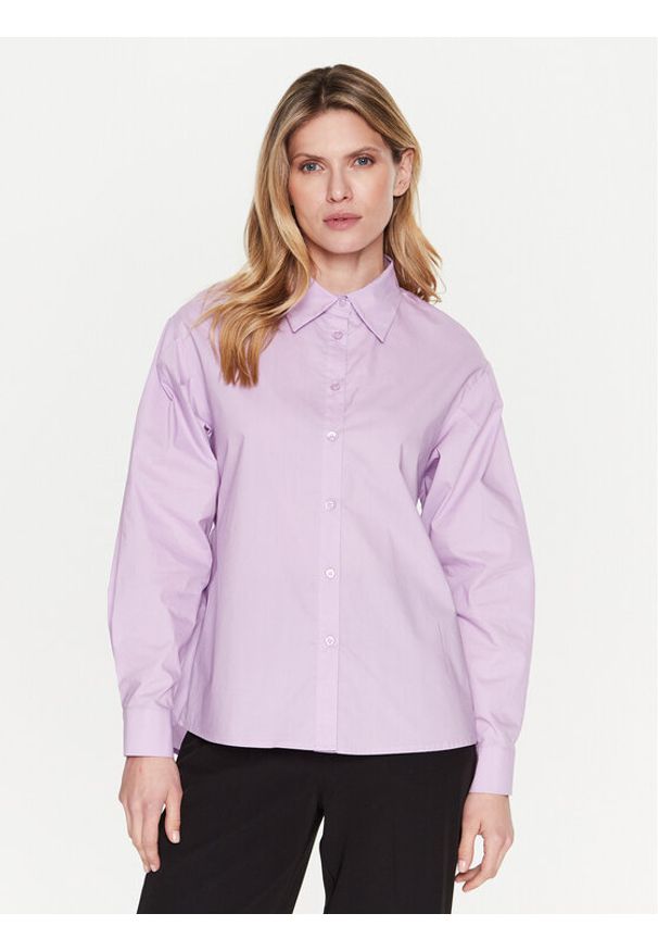 Silvian Heach Koszula GPP23391CA Fioletowy Regular Fit. Kolor: fioletowy. Materiał: bawełna