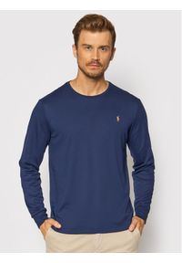 Polo Ralph Lauren Longsleeve 710760121 Granatowy Slim Fit. Typ kołnierza: polo. Kolor: niebieski. Materiał: bawełna. Długość rękawa: długi rękaw