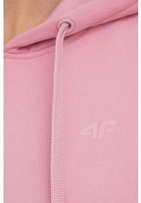 4f - 4F bluza damska kolor różowy z kapturem gładka. Okazja: na co dzień. Typ kołnierza: kaptur. Kolor: różowy. Materiał: materiał. Wzór: gładki. Styl: casual #3