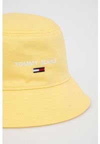 Tommy Jeans kapelusz bawełniany kolor biały bawełniany. Kolor: żółty. Materiał: bawełna
