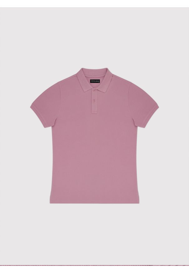 Pako Lorente - PAKO LORENTE – Gładki t-shirt polo w różowym kolorze. Okazja: na co dzień. Typ kołnierza: polo. Kolor: czerwony, szary, niebieski, różowy. Materiał: bawełna. Wzór: gładki. Styl: casual