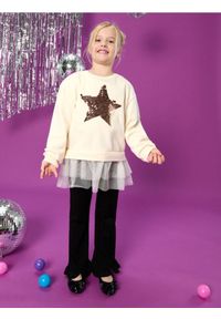 Sinsay - Bluza crewneck z cekinami - kremowy. Kolor: kremowy #1