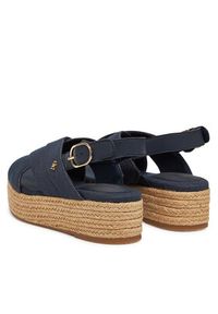 TOMMY HILFIGER - Tommy Hilfiger Espadryle Denim Espadrille Platform Sandal FW0FW08669 Granatowy. Kolor: niebieski. Materiał: materiał. Obcas: na platformie